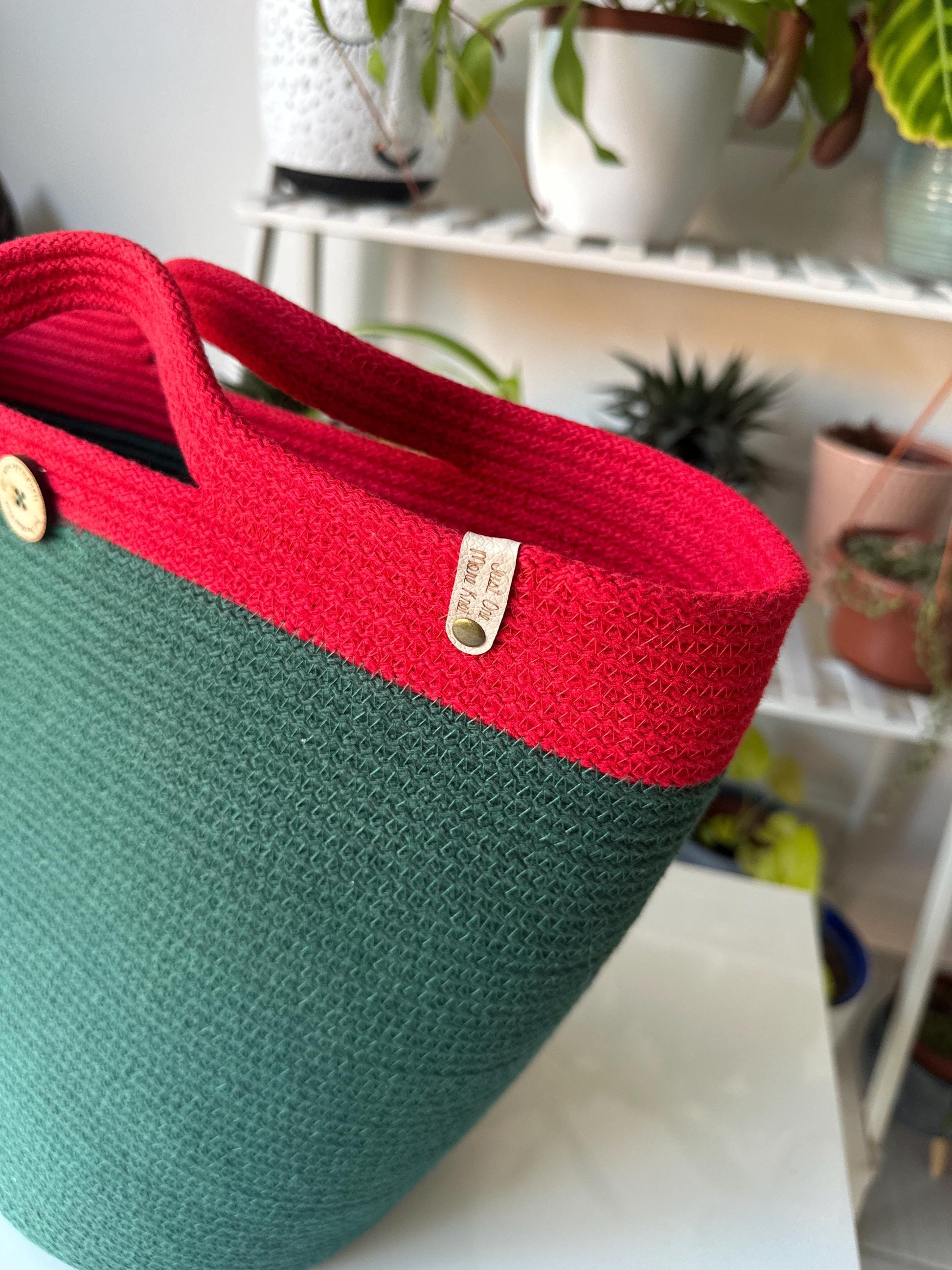 Handmade Zigzag Sewing Cord Bag Shopper Bag