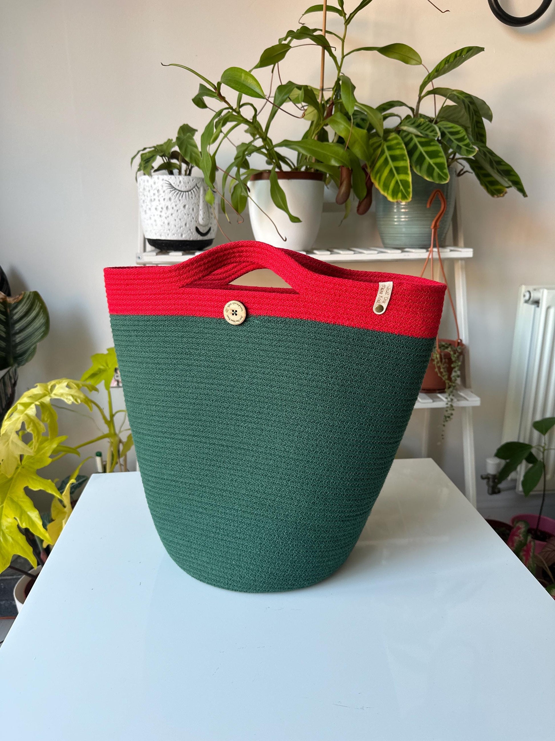Handmade Zigzag Sewing Cord Bag Shopper Bag