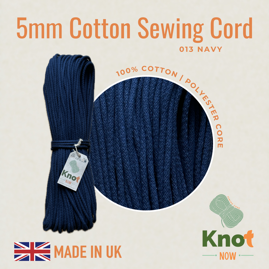 Navy 5mm Cotton Sewing Cord