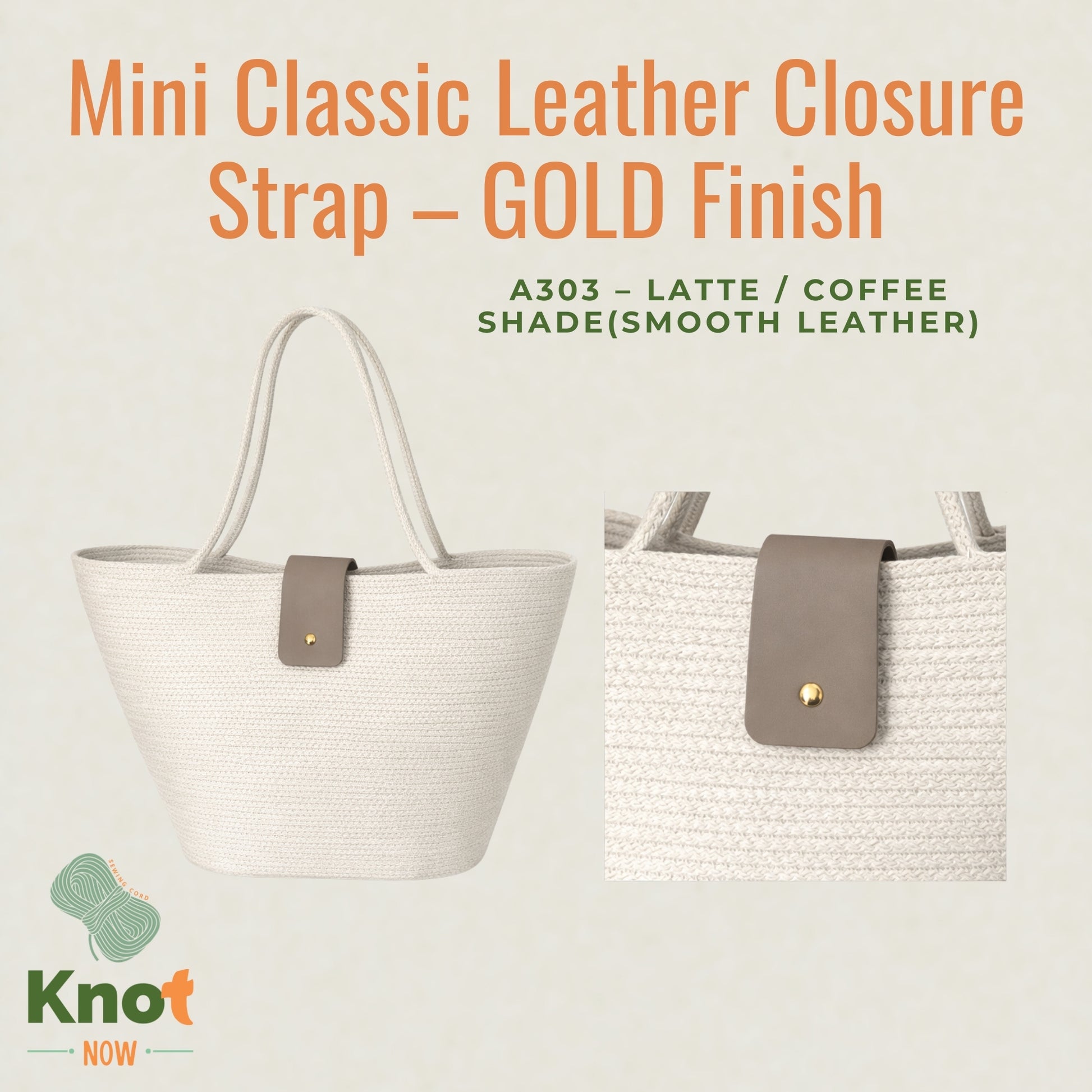 Mini Classic Leather Closure Strap – GOLD Finish