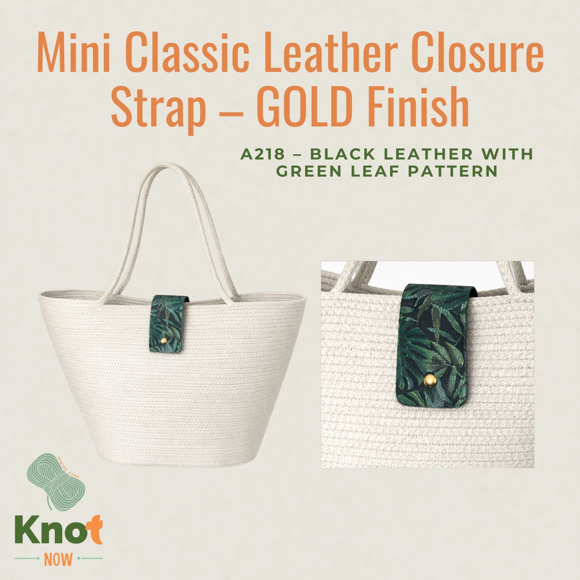 Mini Classic Leather Closure Strap – GOLD Finish