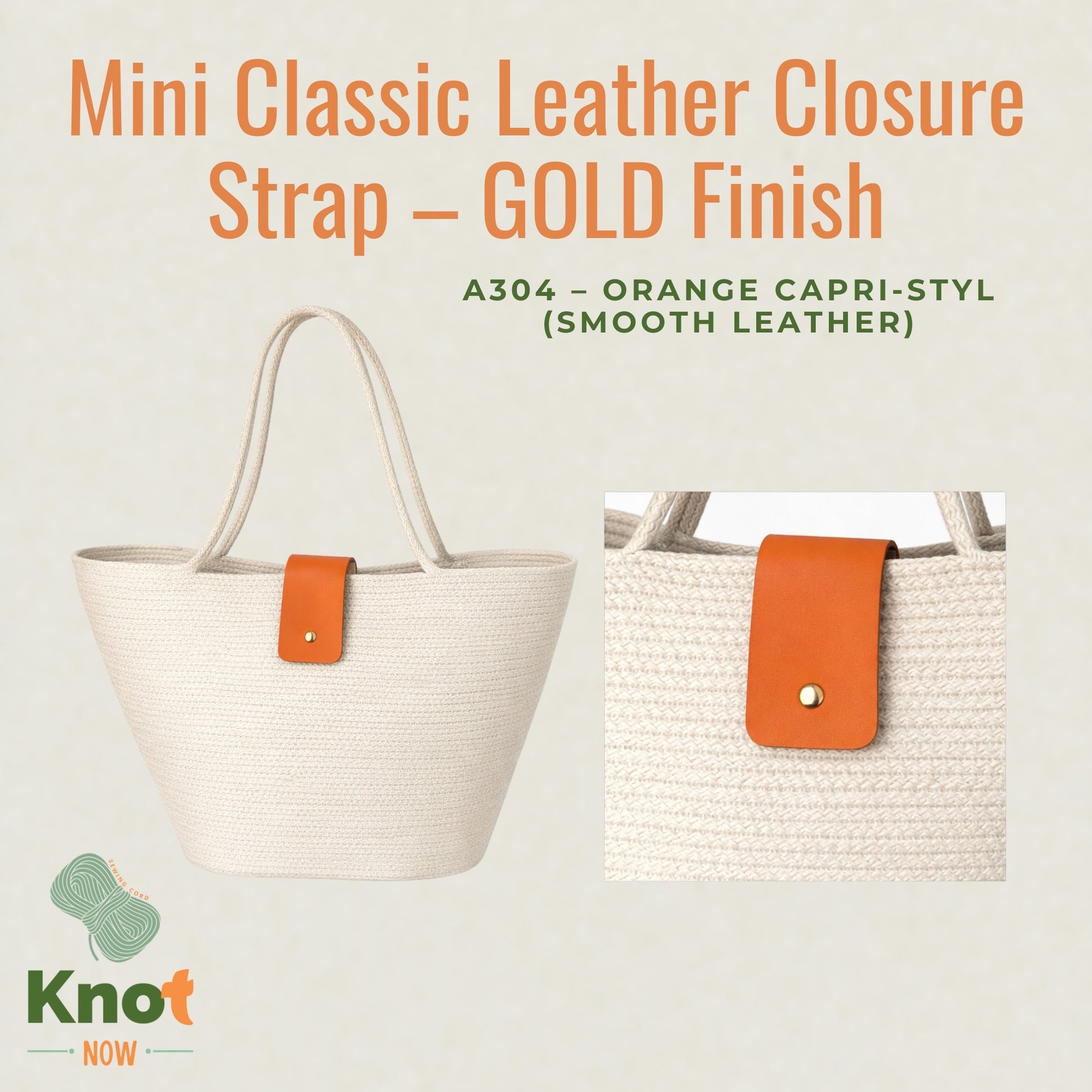 Mini Classic Leather Closure Strap – GOLD Finish