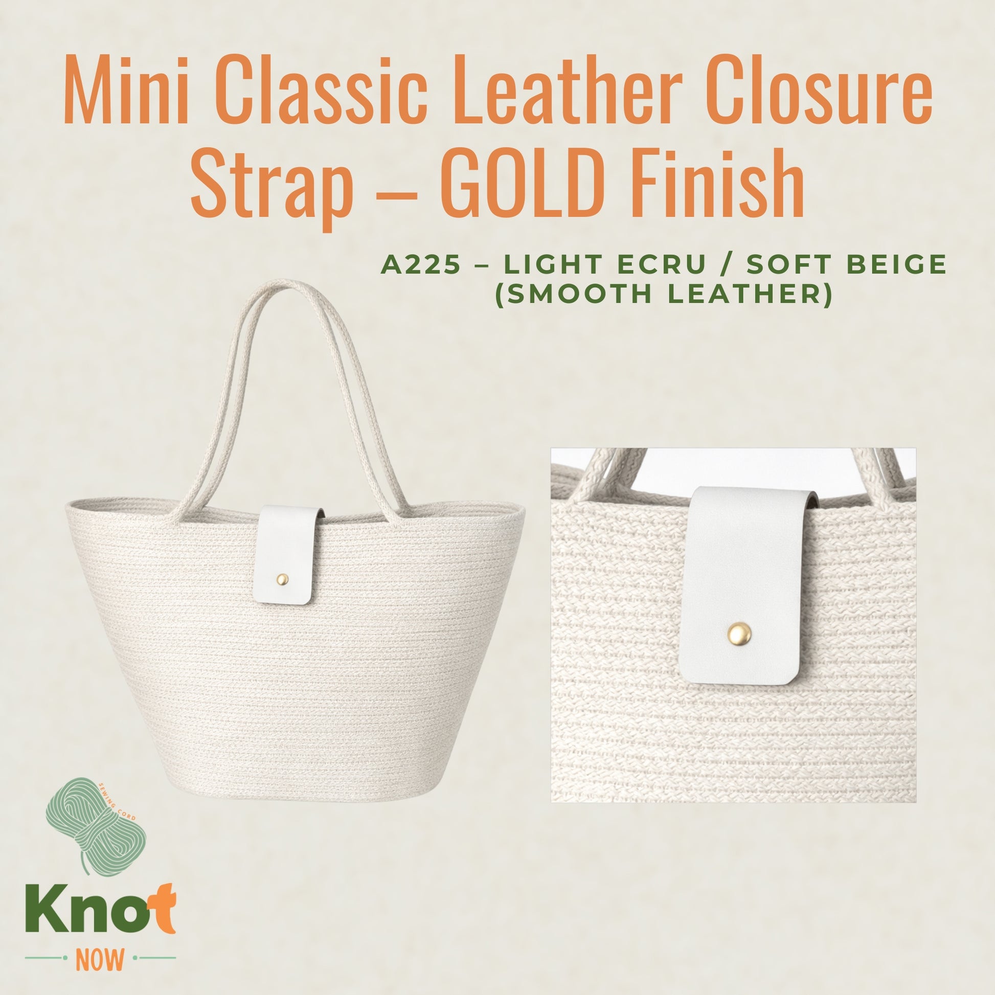 Mini Classic Leather Closure Strap – GOLD Finish