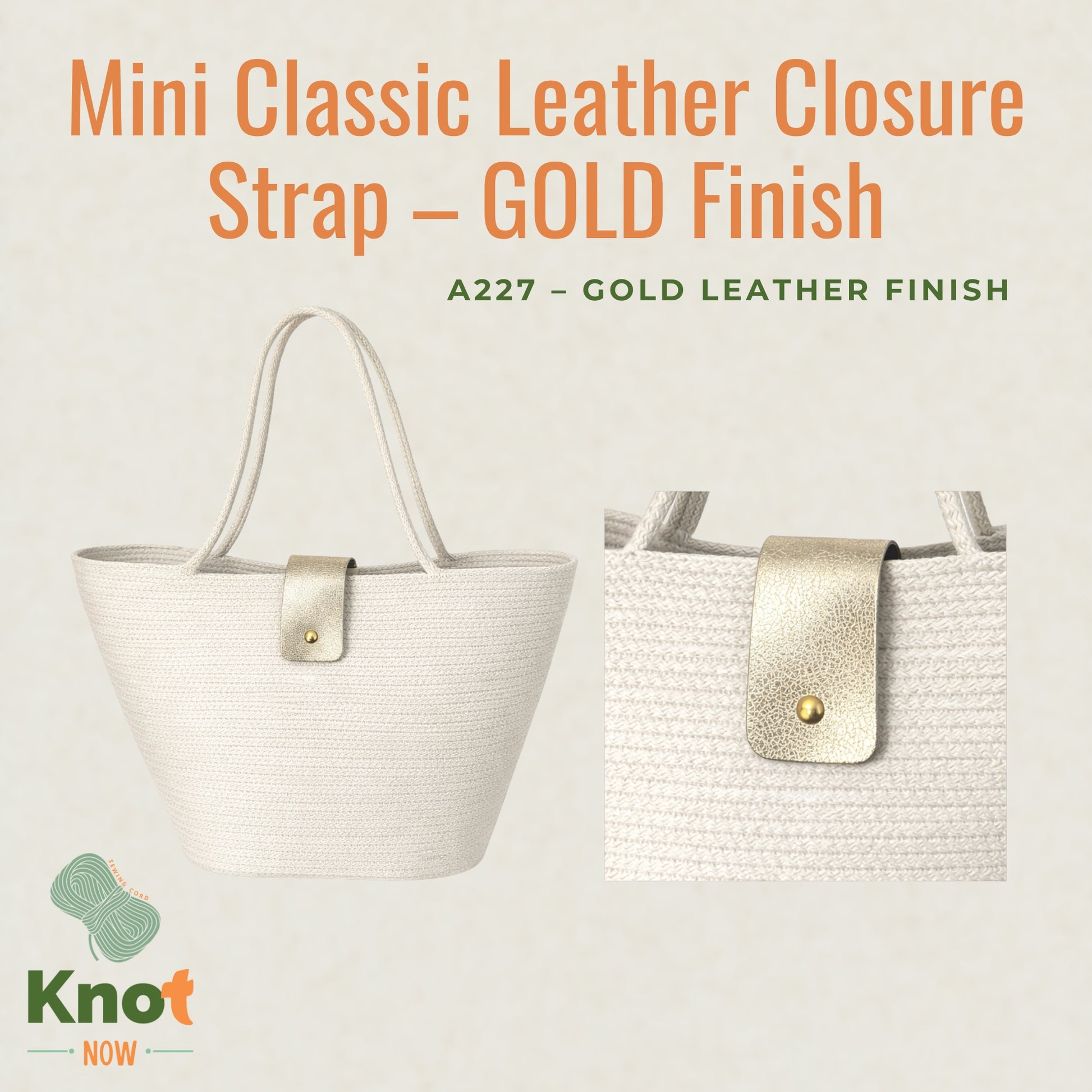 Mini Classic Leather Closure Strap – GOLD Finish