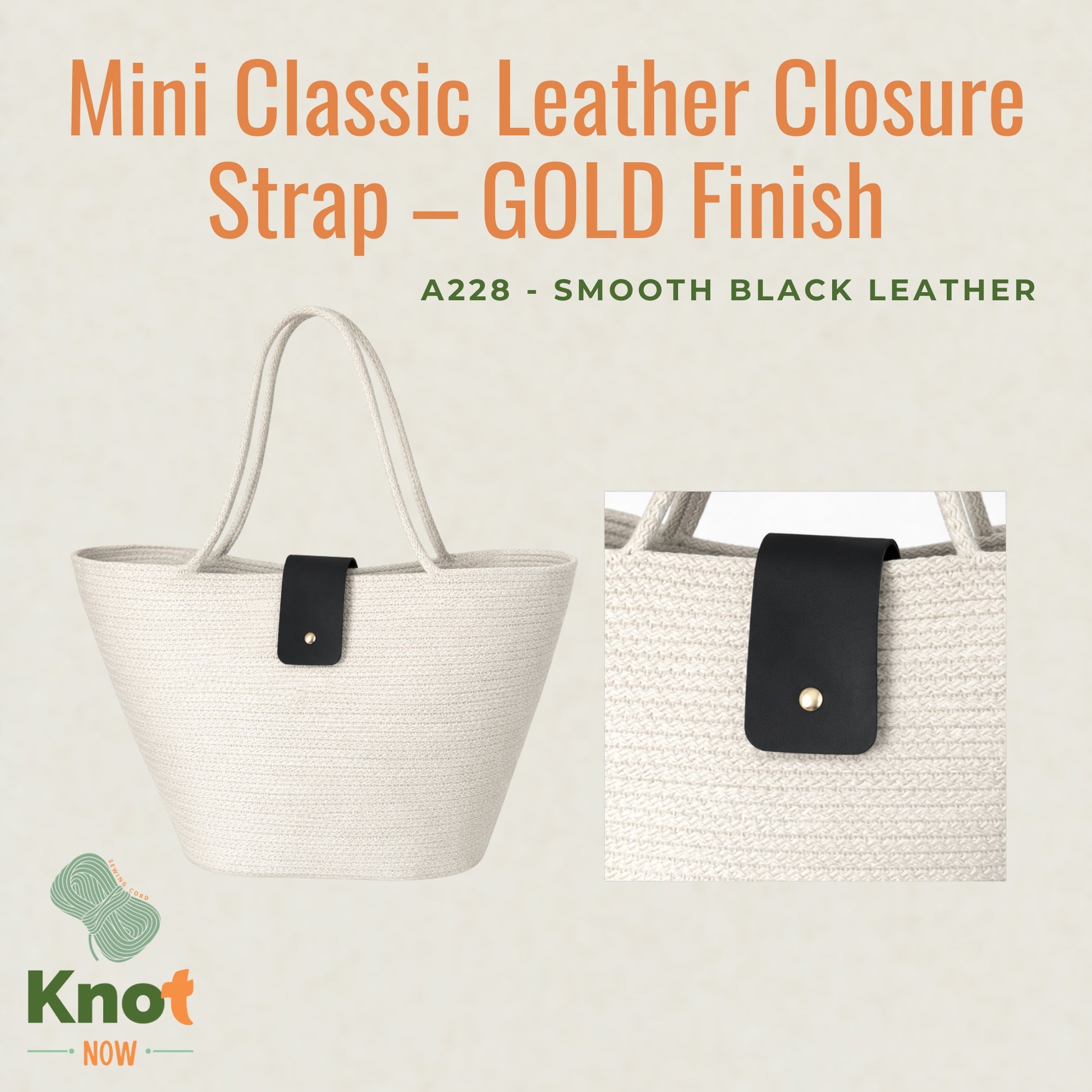 Mini Classic Leather Closure Strap – GOLD Finish