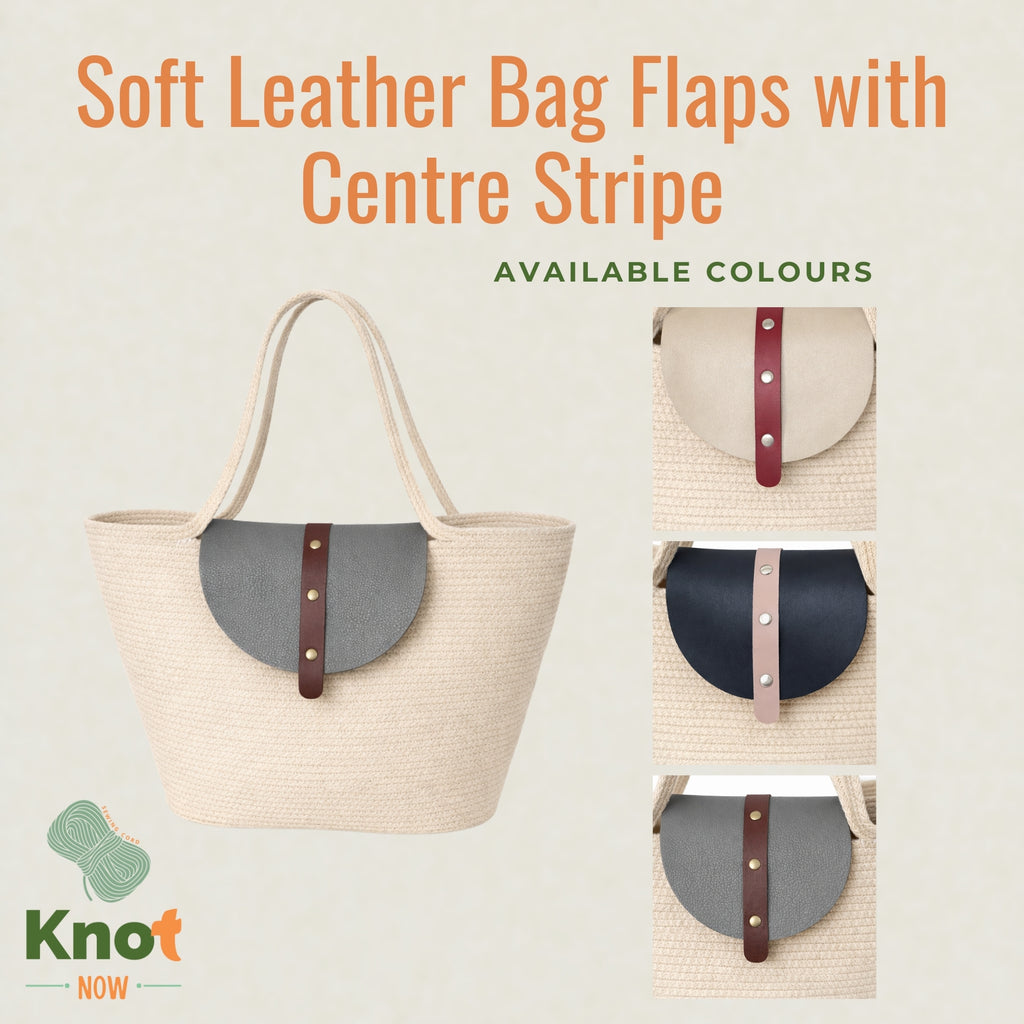 Soft Leather Bag Flaps with Centre Stripe