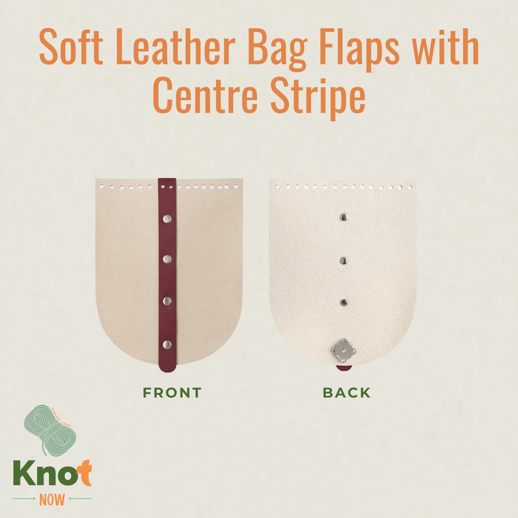 Soft Leather Bag Flaps with Centre Stripe