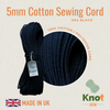 5mm Black Cotton Sewing Cord