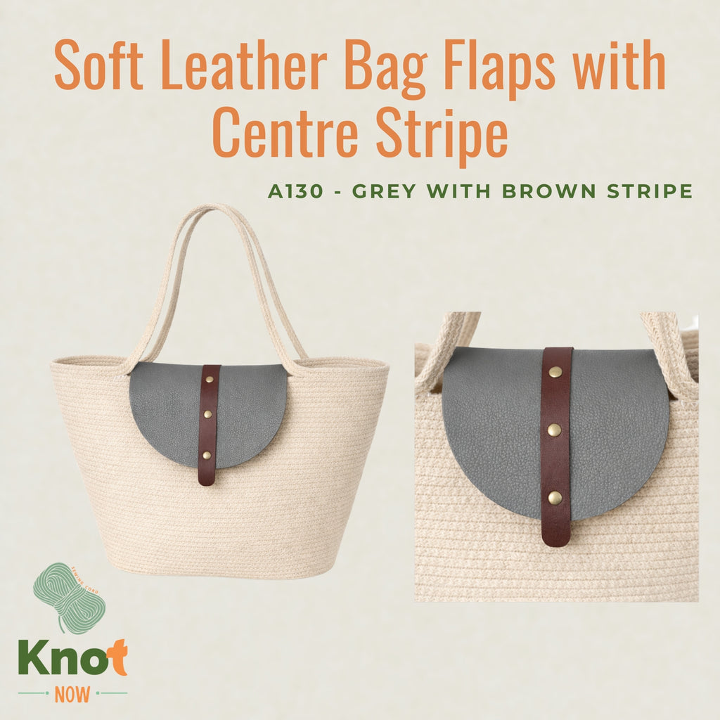 Soft Leather Bag Flaps with Centre Stripe
