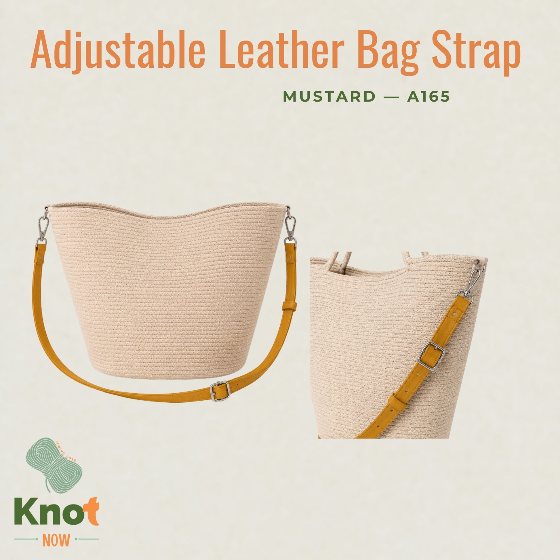 Adjustable Leather Bag Strap – Silver Hardware