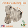 5mm Beige Cotton Sewing Cord