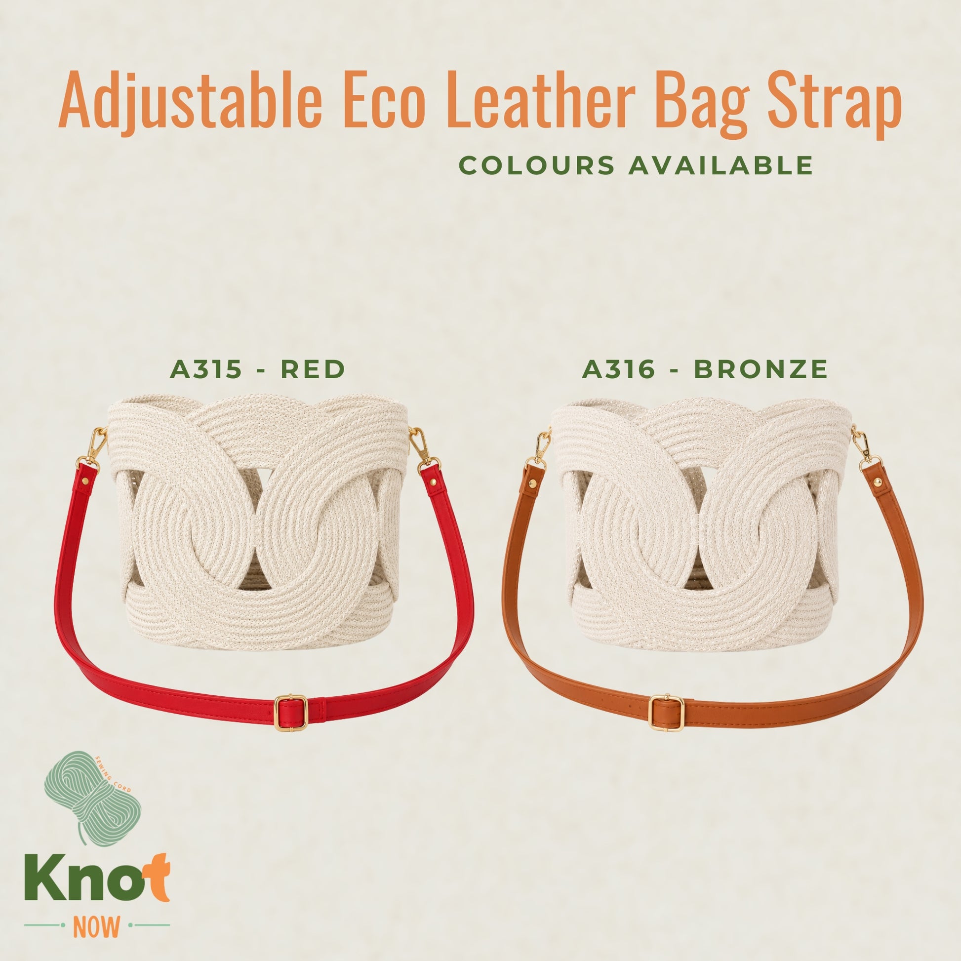 Adjustable Eco Leather Bag Strap – Gold Hardware
