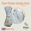 5mm Ecru Cotton Sewing Cord