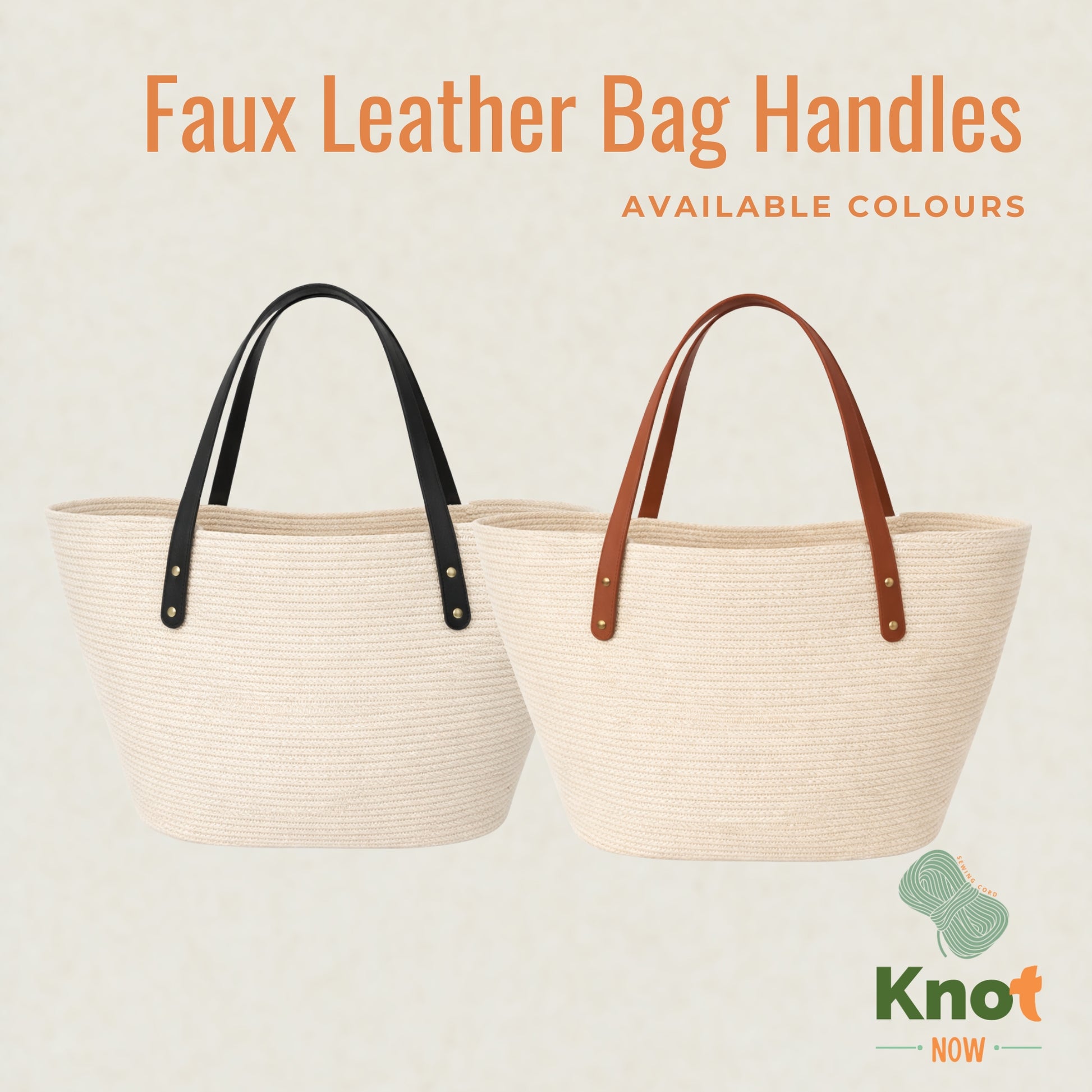 Faux Leather Bag Handles - set of 2