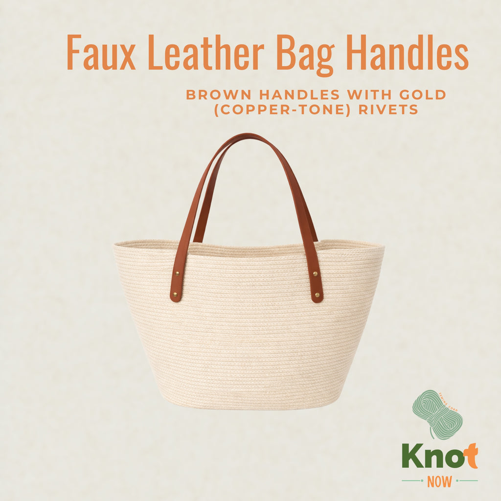 Faux Leather Bag Handles - set of 2