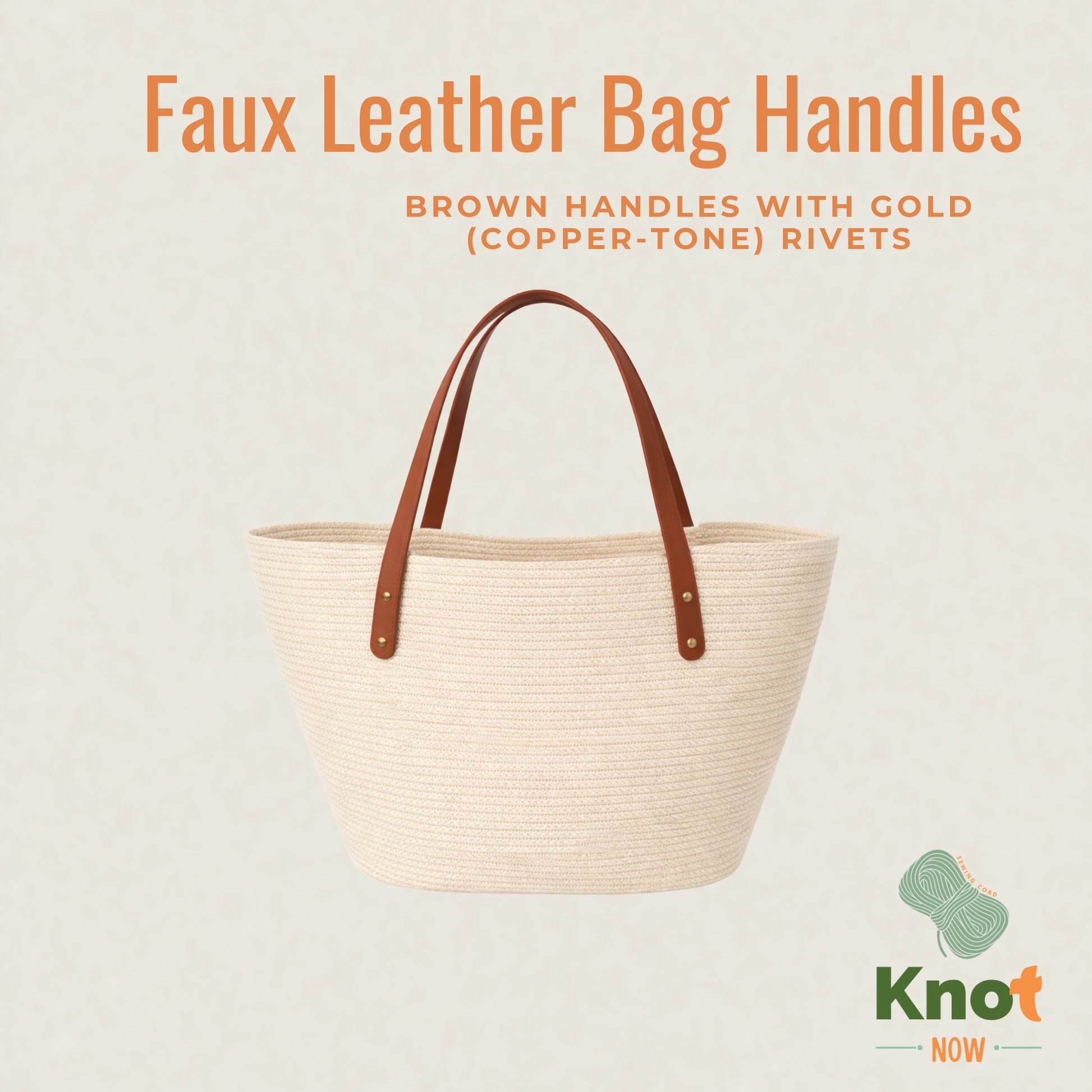 Faux Leather Bag Handles - set of 2
