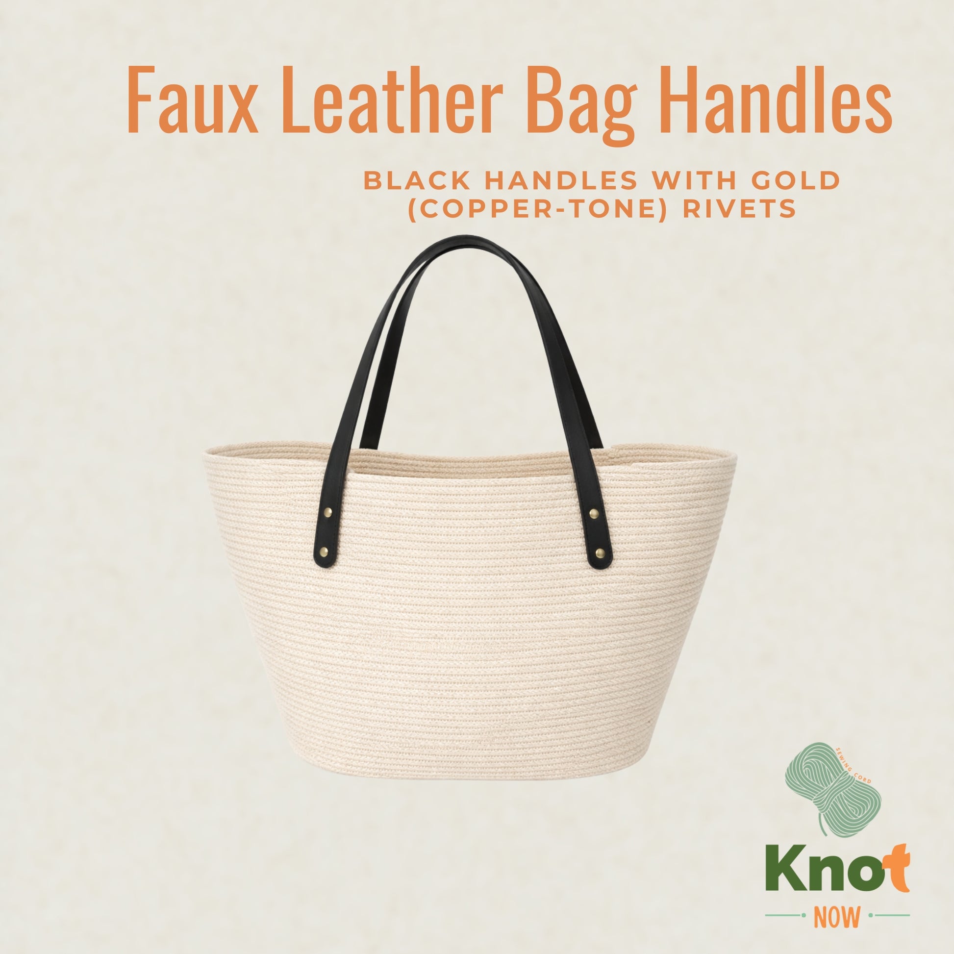 Faux Leather Bag Handles - set of 2