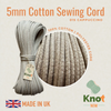 5mm Cappuccino Beige Cotton Sewing Cord