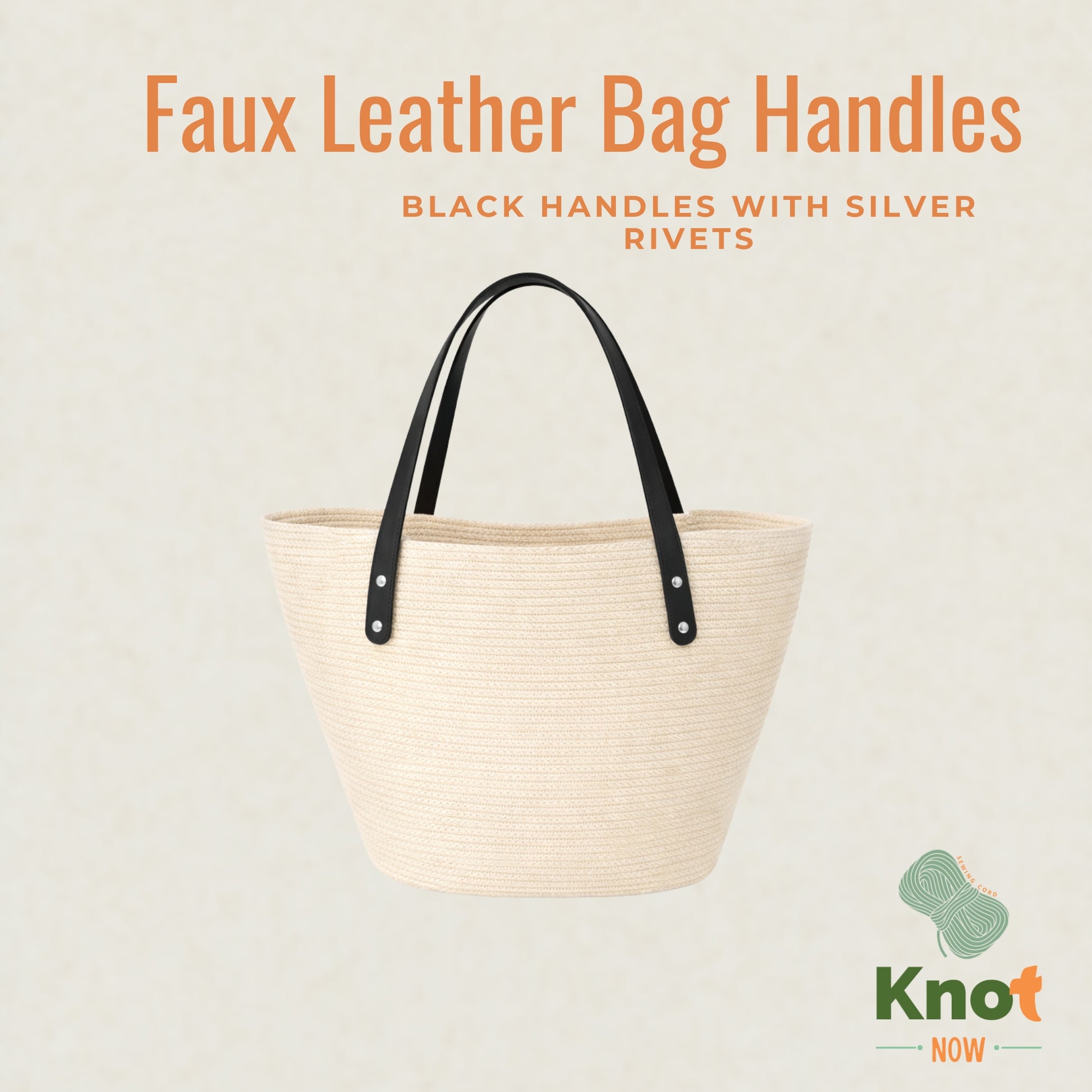 Faux Leather Bag Handles - set of 2