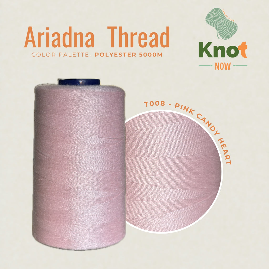 Pink Candy Heart Ariadna Polyester Thread 5000m | Strong Overlock & Sewing Thread