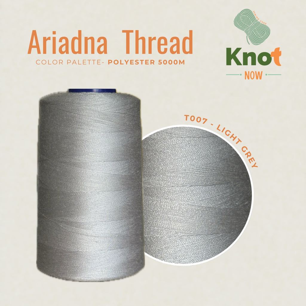 Light Grey Ariadna Polyester Thread 5000m | Strong Overlock & Sewing Thread