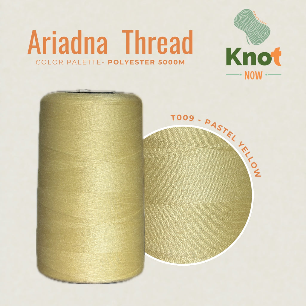 Pastel Yellow Ariadna Polyester Thread 5000m | Strong Overlock & Sewing Thread