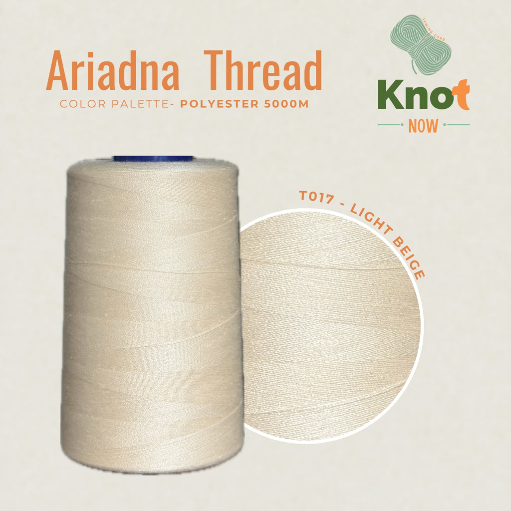 Light Beige Ariadna Polyester Thread 5000m | Strong Overlock & Sewing Thread