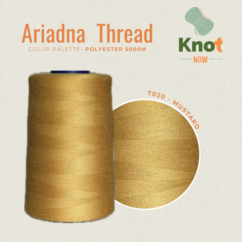 Mustard Ariadna Polyester Thread 5000m | Strong Overlock & Sewing Thread