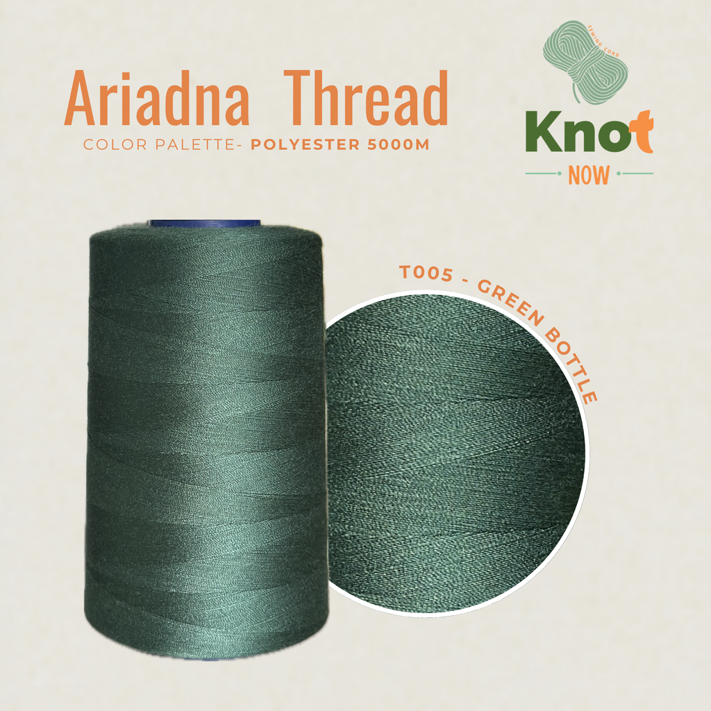 Green Bottle  Ariadna Polyester Thread 5000m | Strong Overlock & Sewing Thread