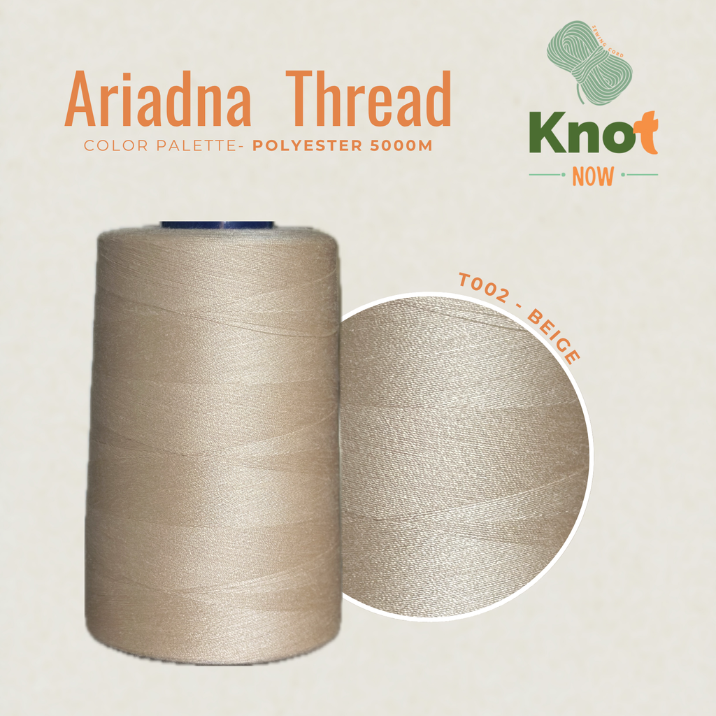 Beige Ariadna Polyester Thread 5000m | Strong Overlock & Sewing Thread