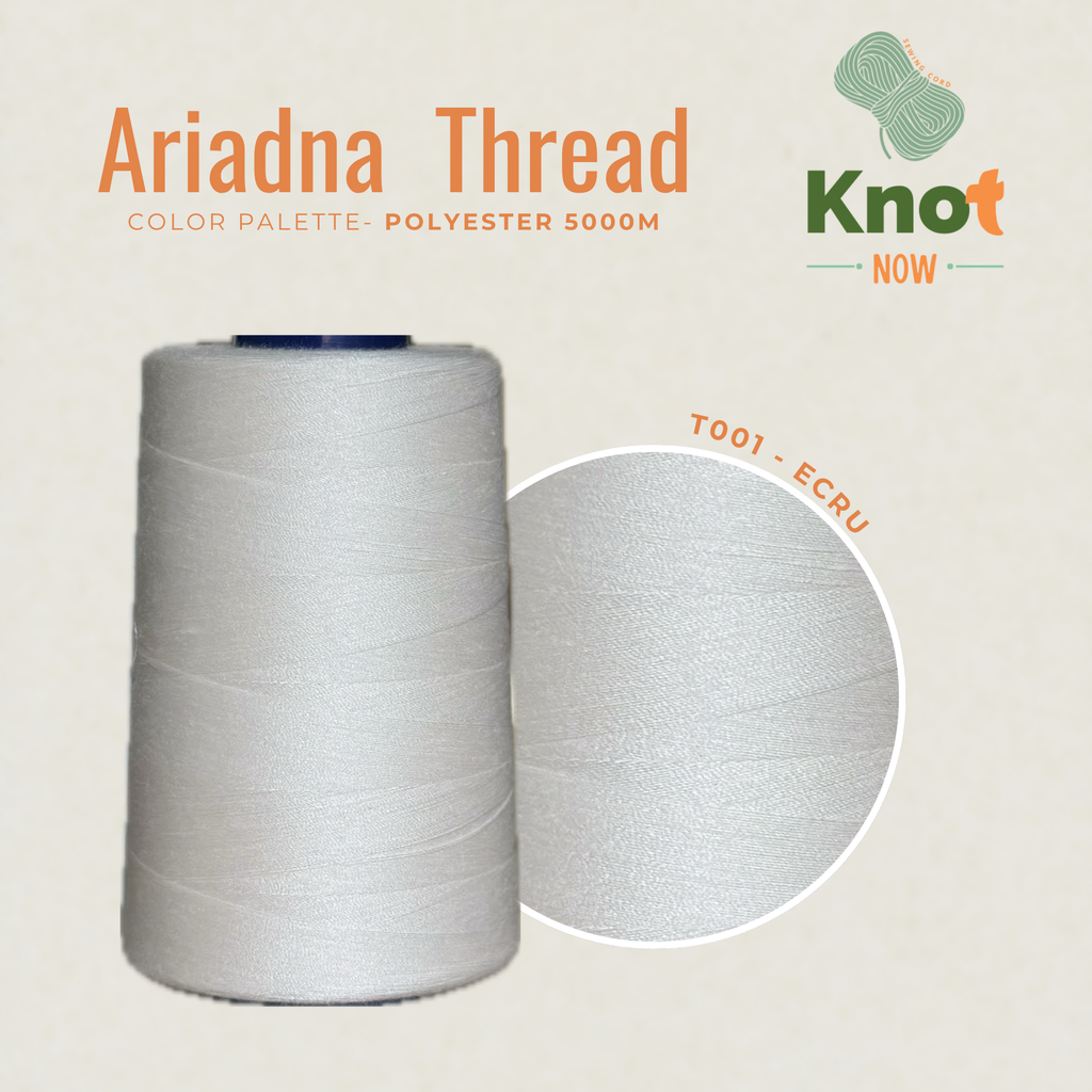 Ecru Ariadna Polyester Thread 5000m | Strong Overlock & Sewing Thread