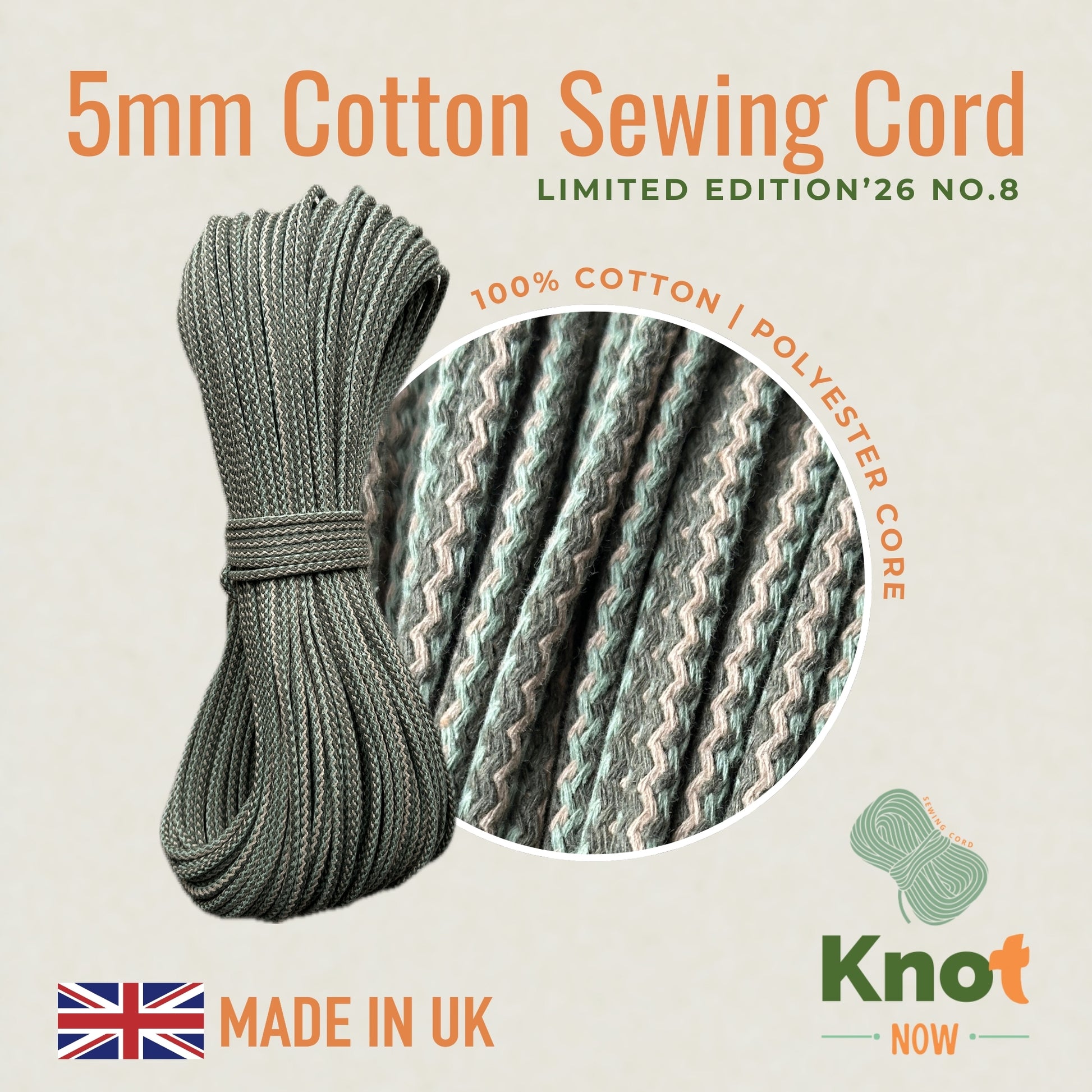 Limited Edition'26 no.8  5mm Cotton Sewing Cord