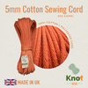 5mm Capri Orange Cotton Sewing Cord