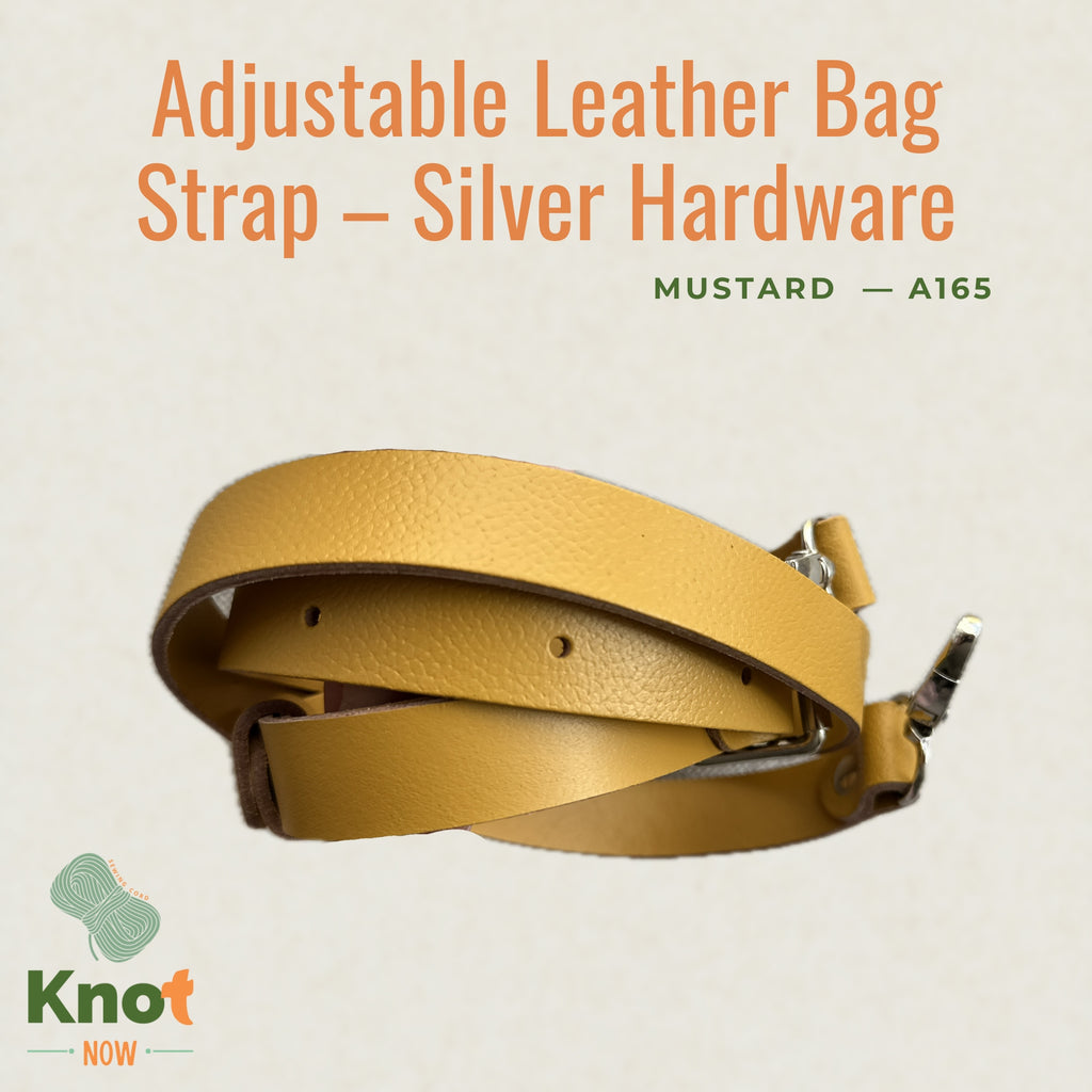 Adjustable Leather Bag Strap – Silver Hardware