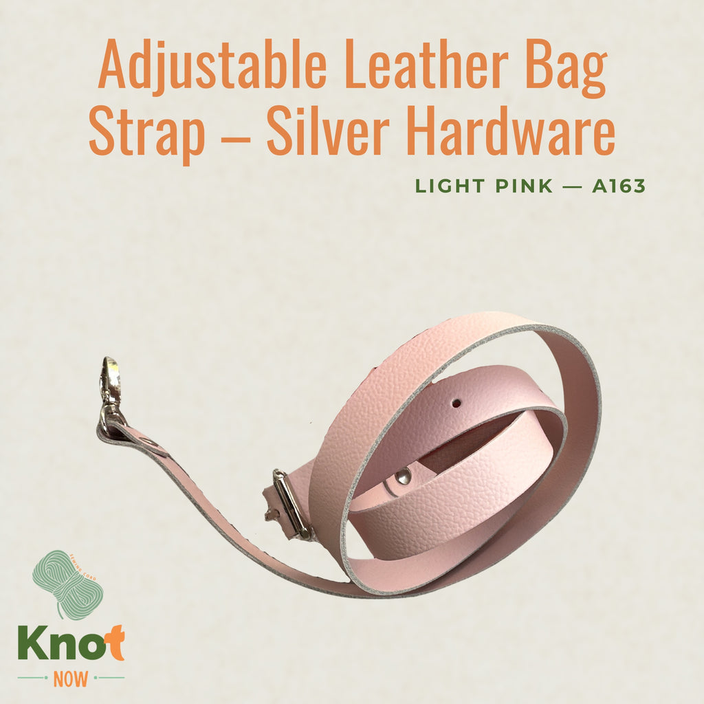 Adjustable Leather Bag Strap – Silver Hardware