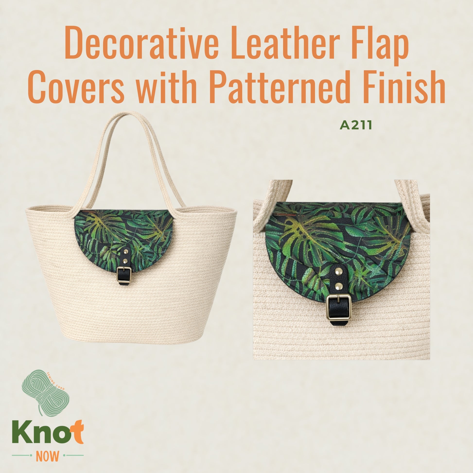 Decorative Leather Flap Covers with Patterned Finish