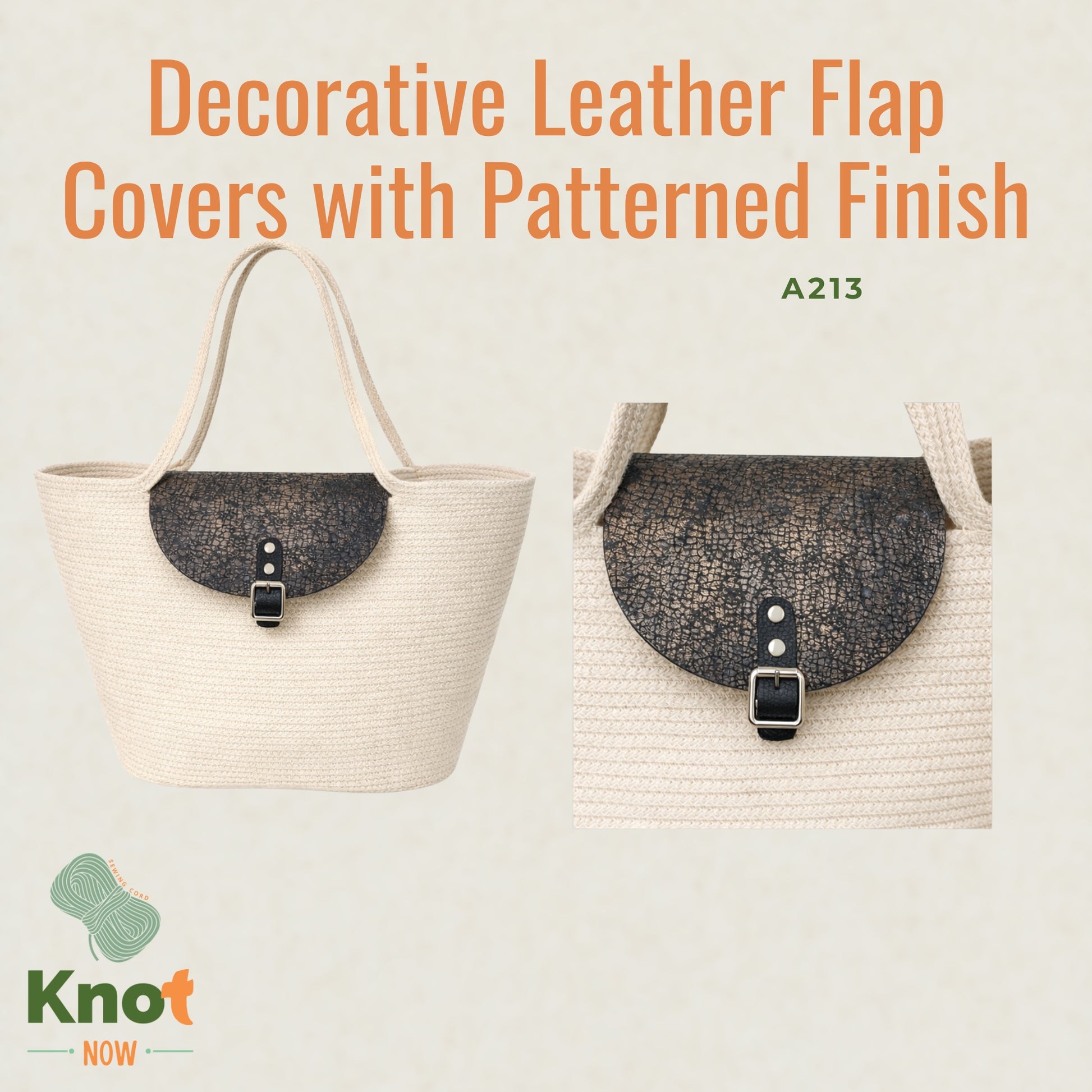 Decorative Leather Flap Covers with Patterned Finish