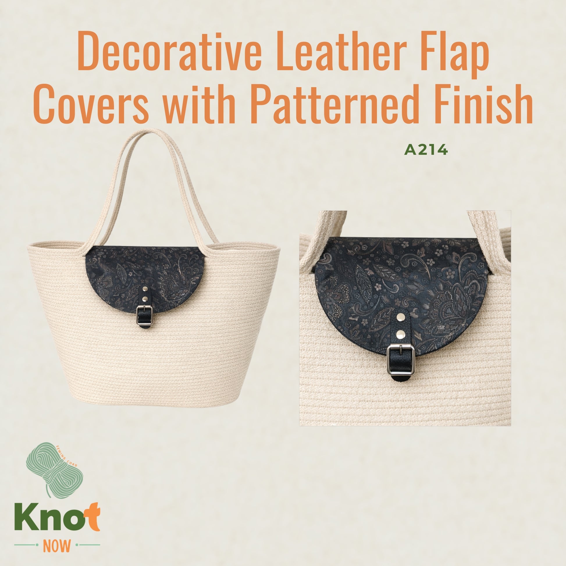 Decorative Leather Flap Covers with Patterned Finish