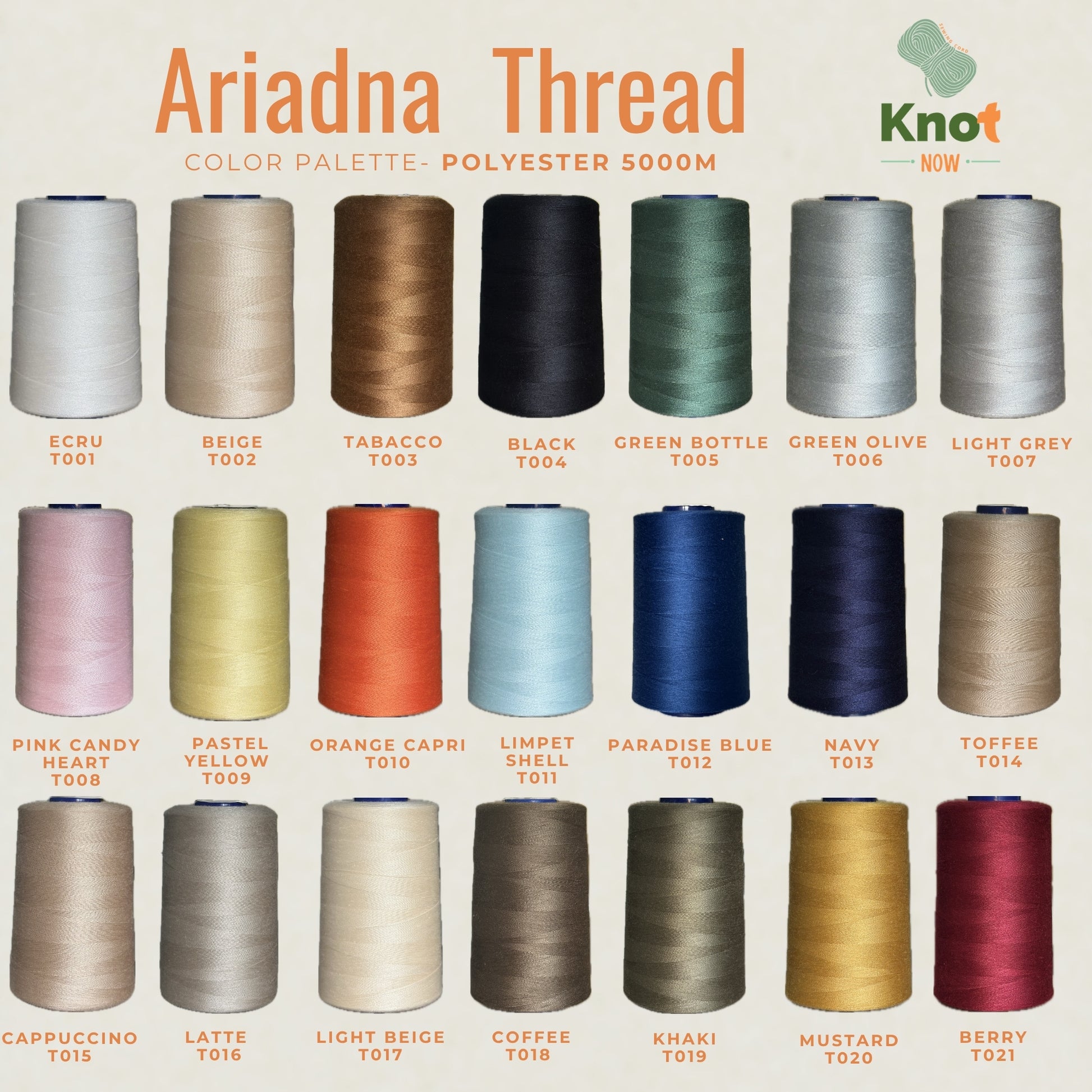 White  Ariadna Polyester Thread 5000m | Strong Overlock & Sewing Thread
