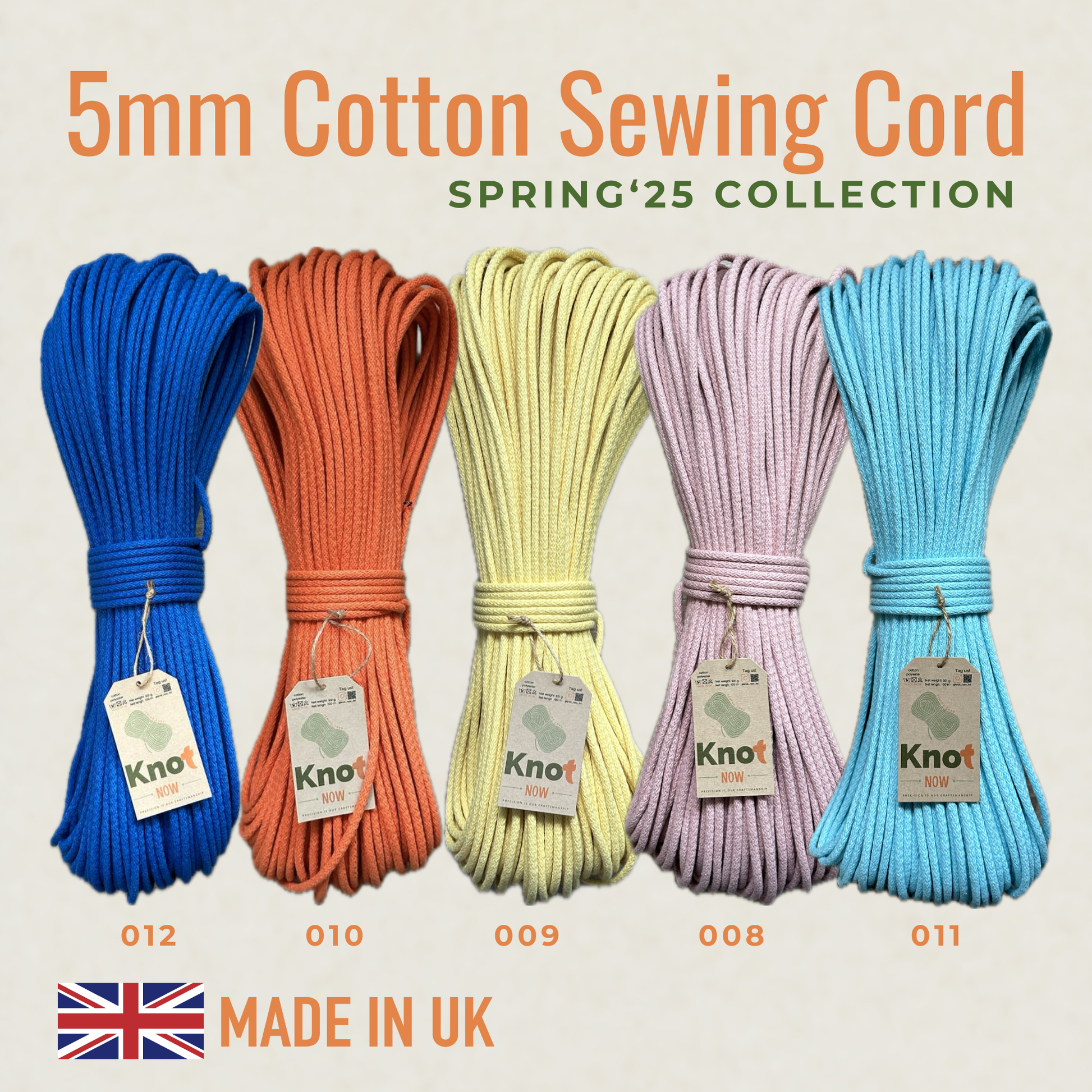 5mm Coffee Cotton Sewing Cord