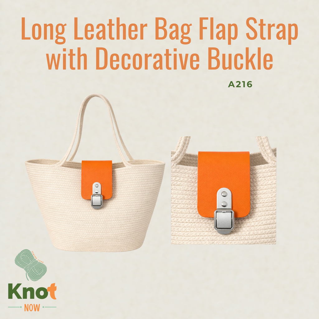 Long Leather Bag Flap Strap with Decorative Buckle