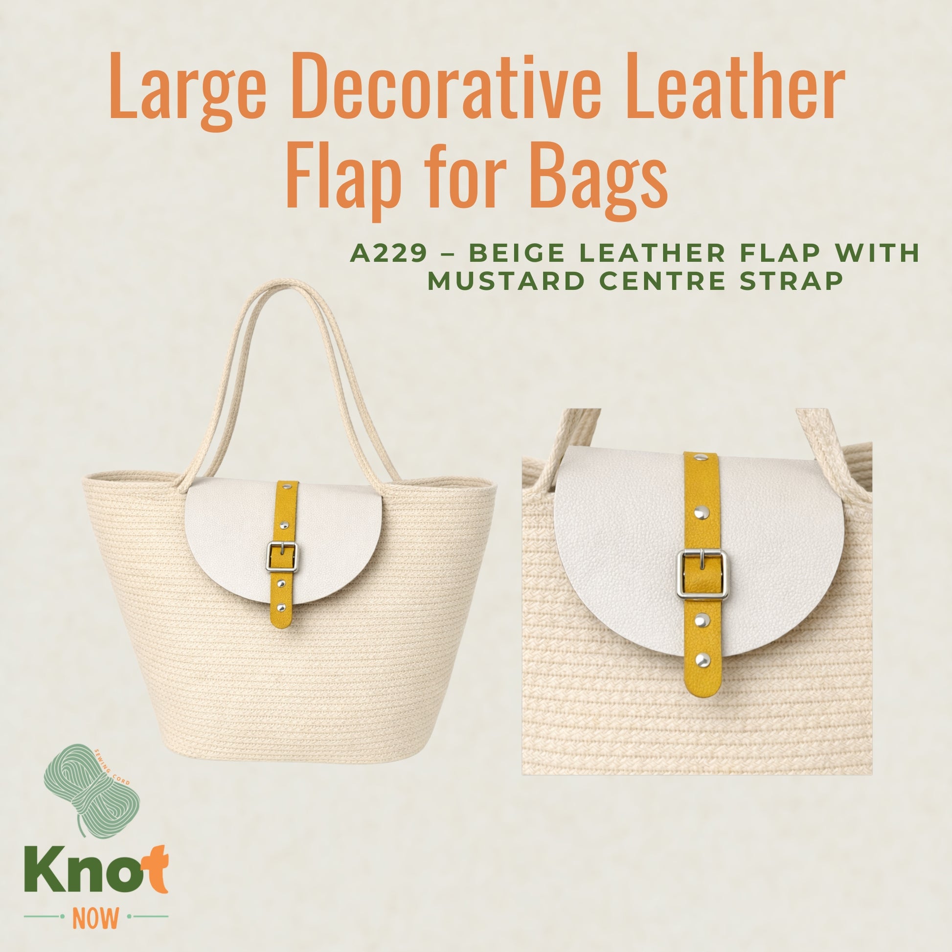 Large Decorative Leather Flap for Bags