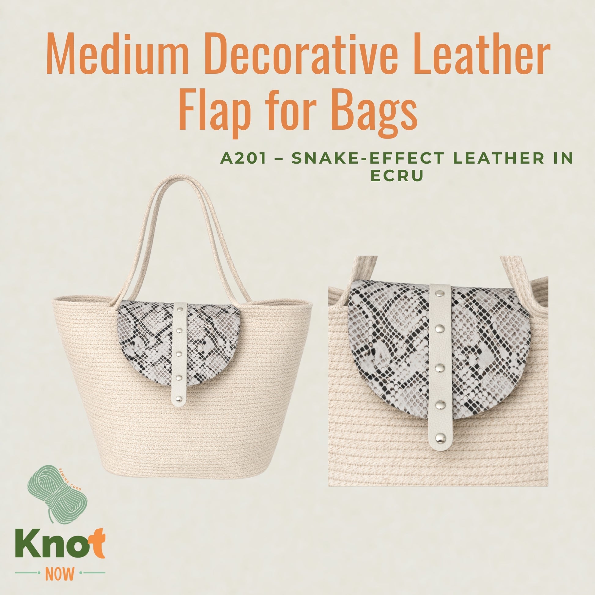 Medium Genuine Leather Bag Flap