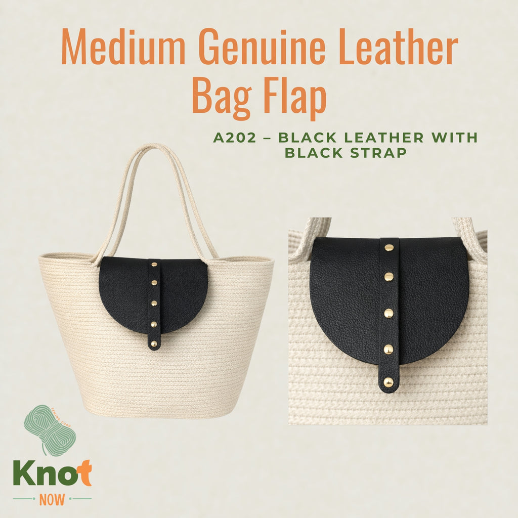 Medium Genuine Leather Bag Flap