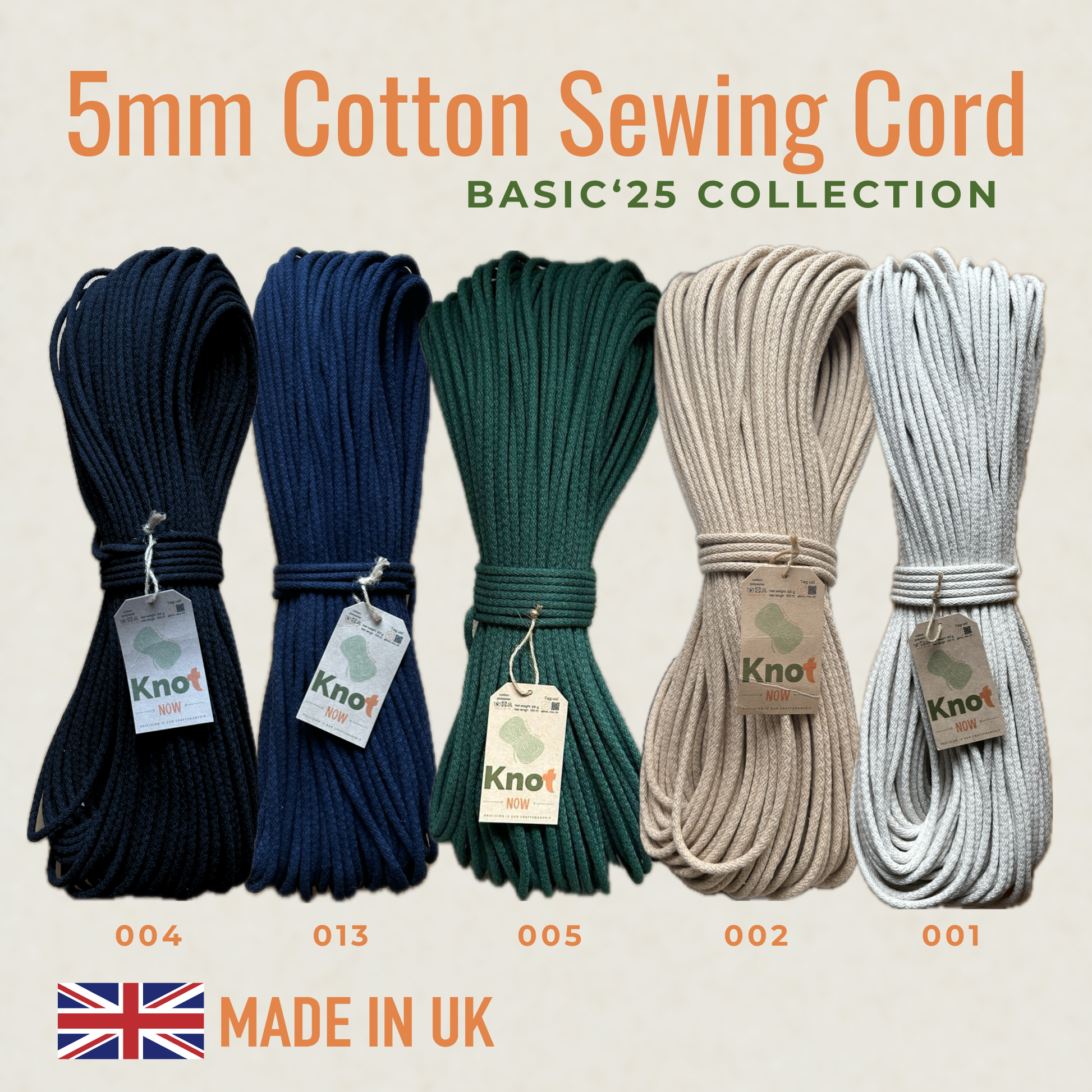 5mm Beige Cotton Sewing Cord