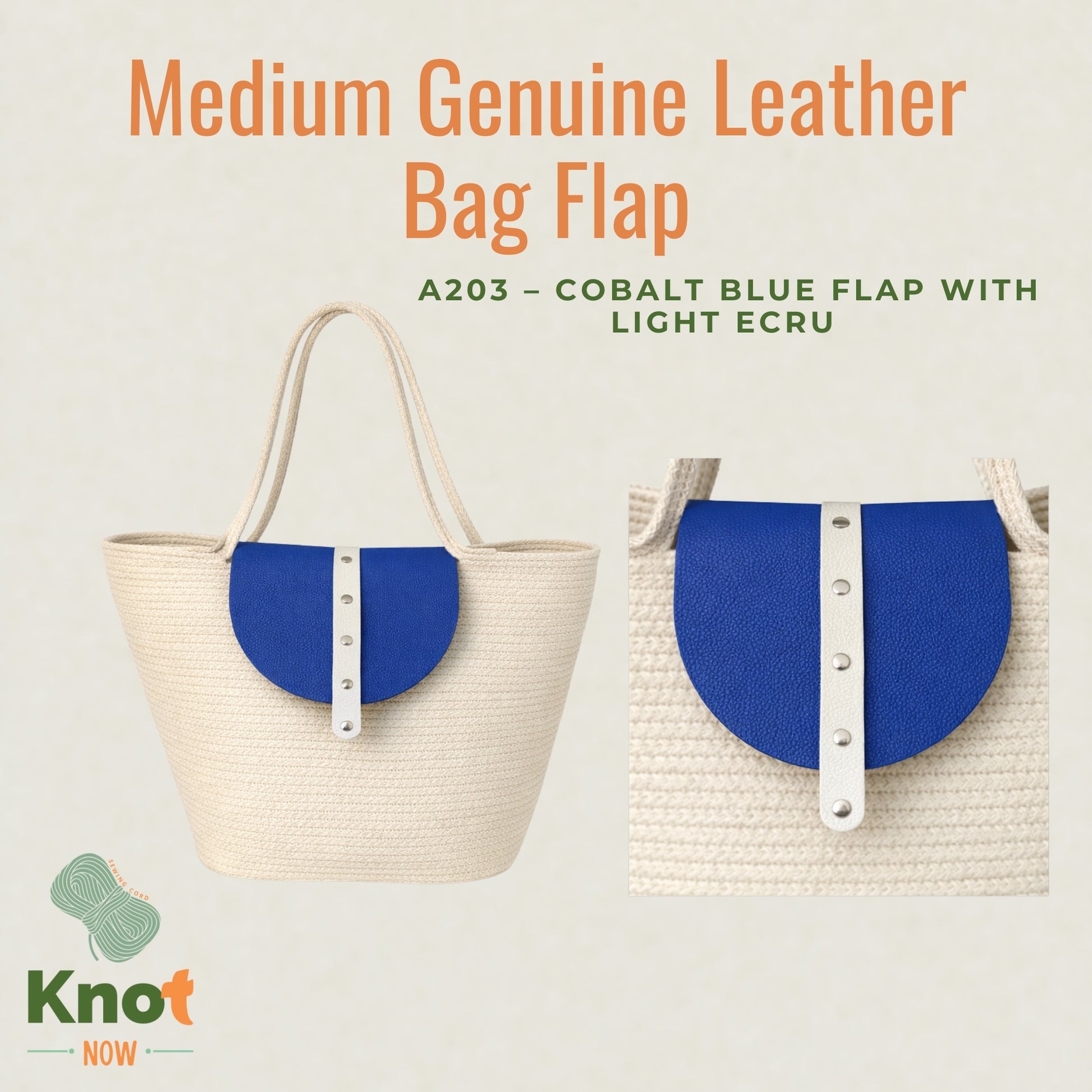 Medium Genuine Leather Bag Flap