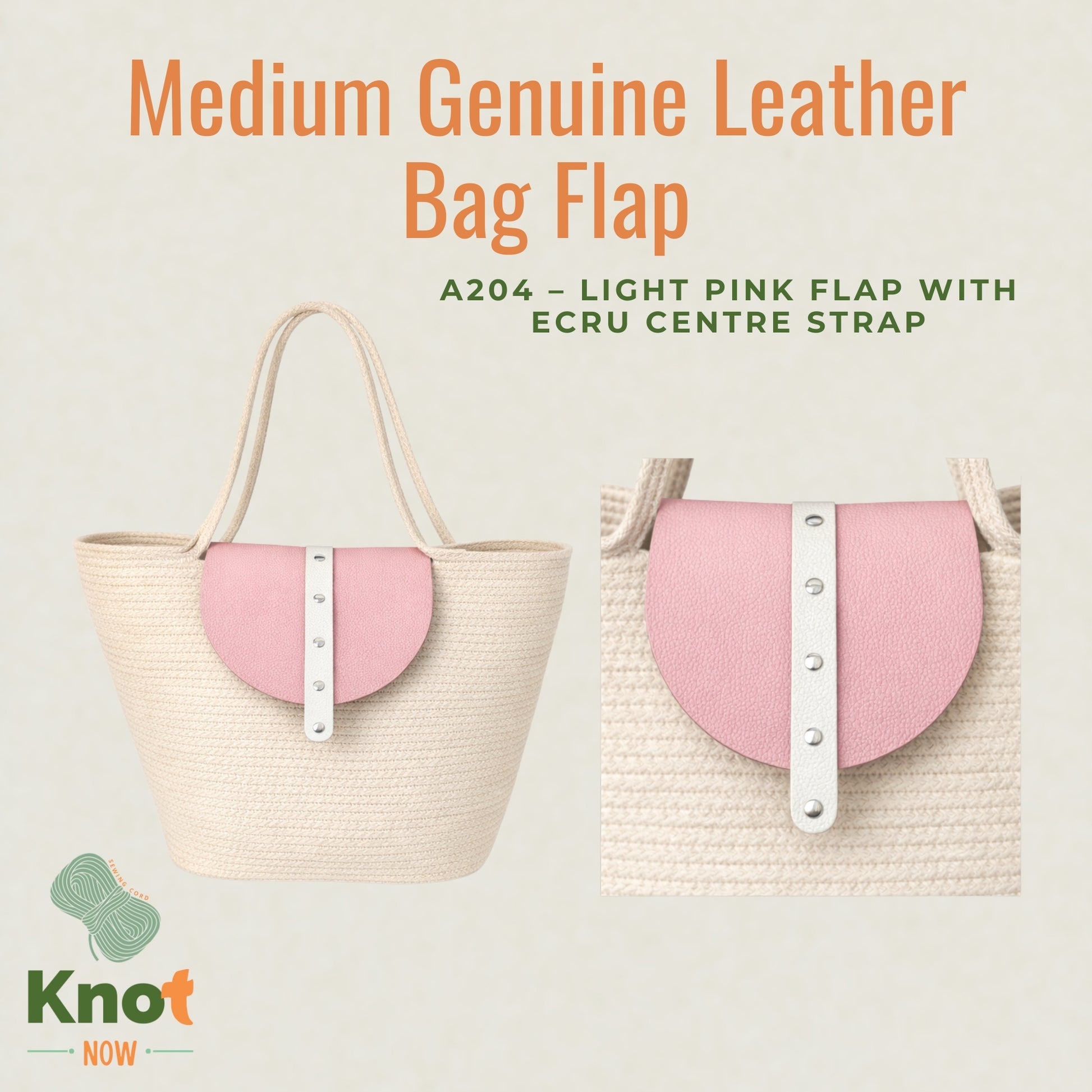 Medium Genuine Leather Bag Flap