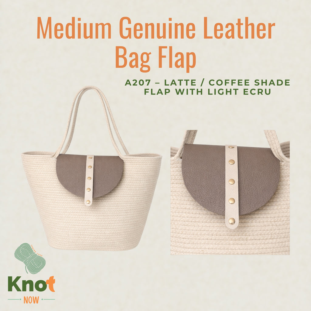 Medium Genuine Leather Bag Flap