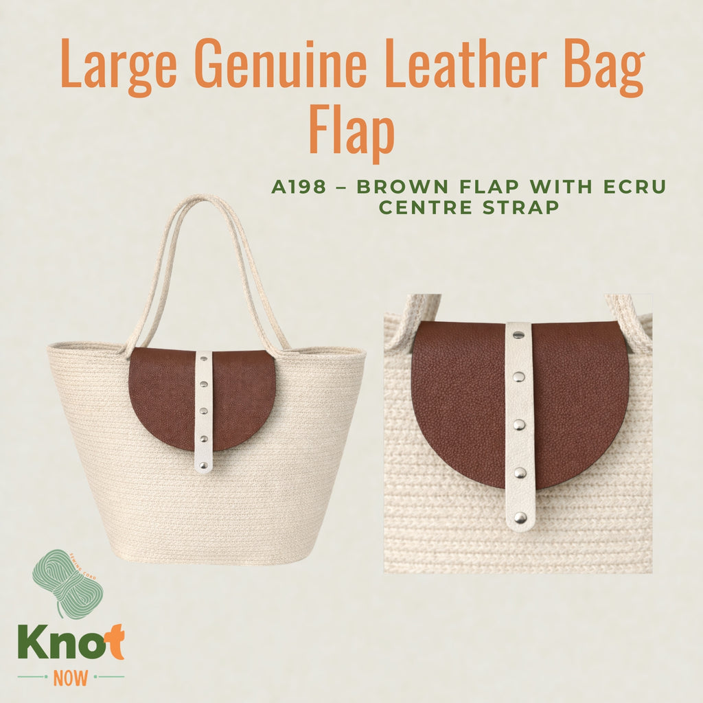 Large Genuine Leather Bag Flap