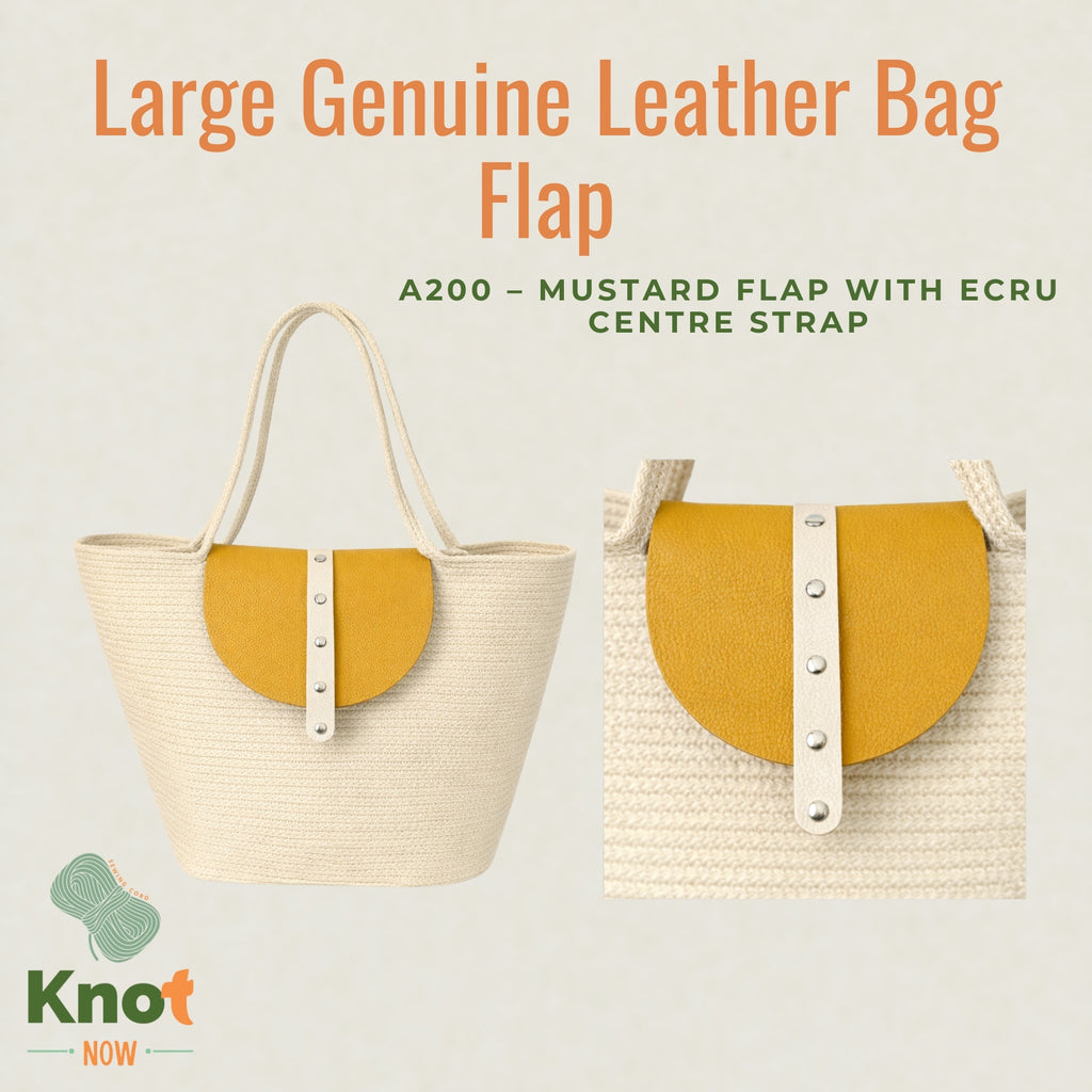 Large Genuine Leather Bag Flap